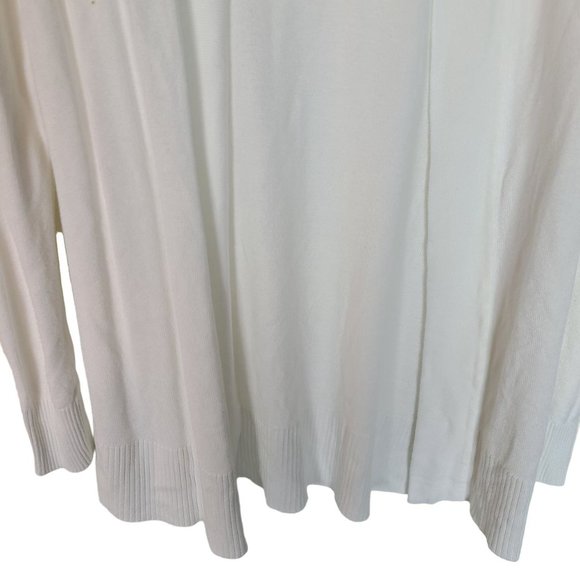 White House Black Market Womens XS White Open Front Long Sleeve Cardigan Sweater - Picture 3 of 8